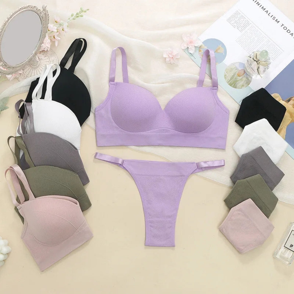 (Pack of 6) Women's  Bra Panty Lingerie Set for Girl's Combo  | L-19