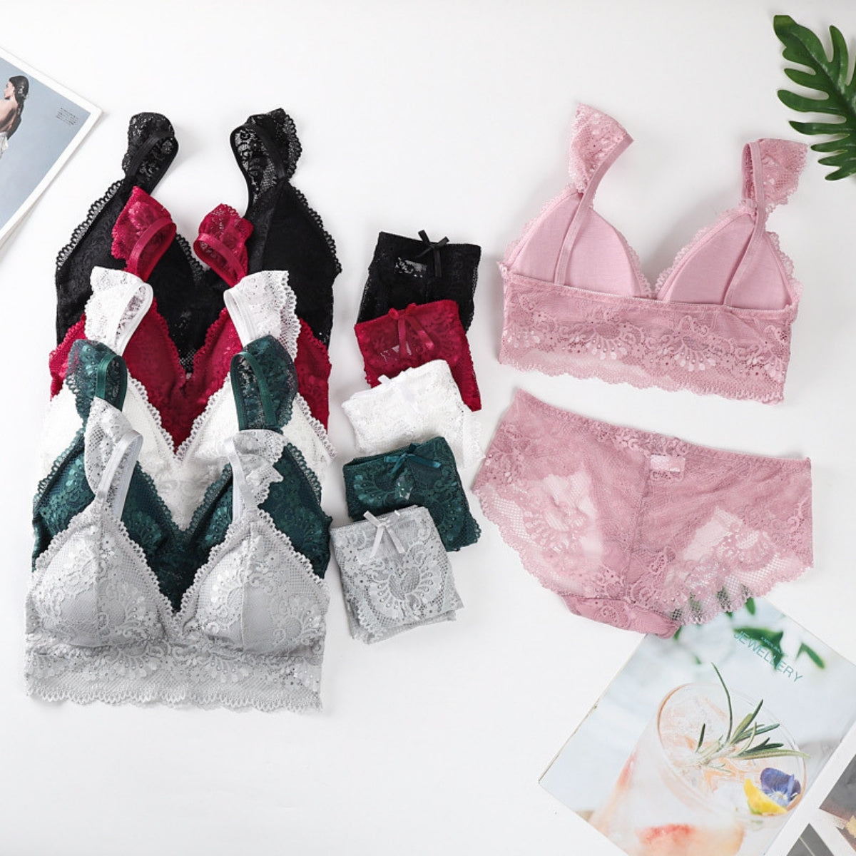 (Pack of 8) Women's Bra Panty Lingerie Set for Girl's | L-133