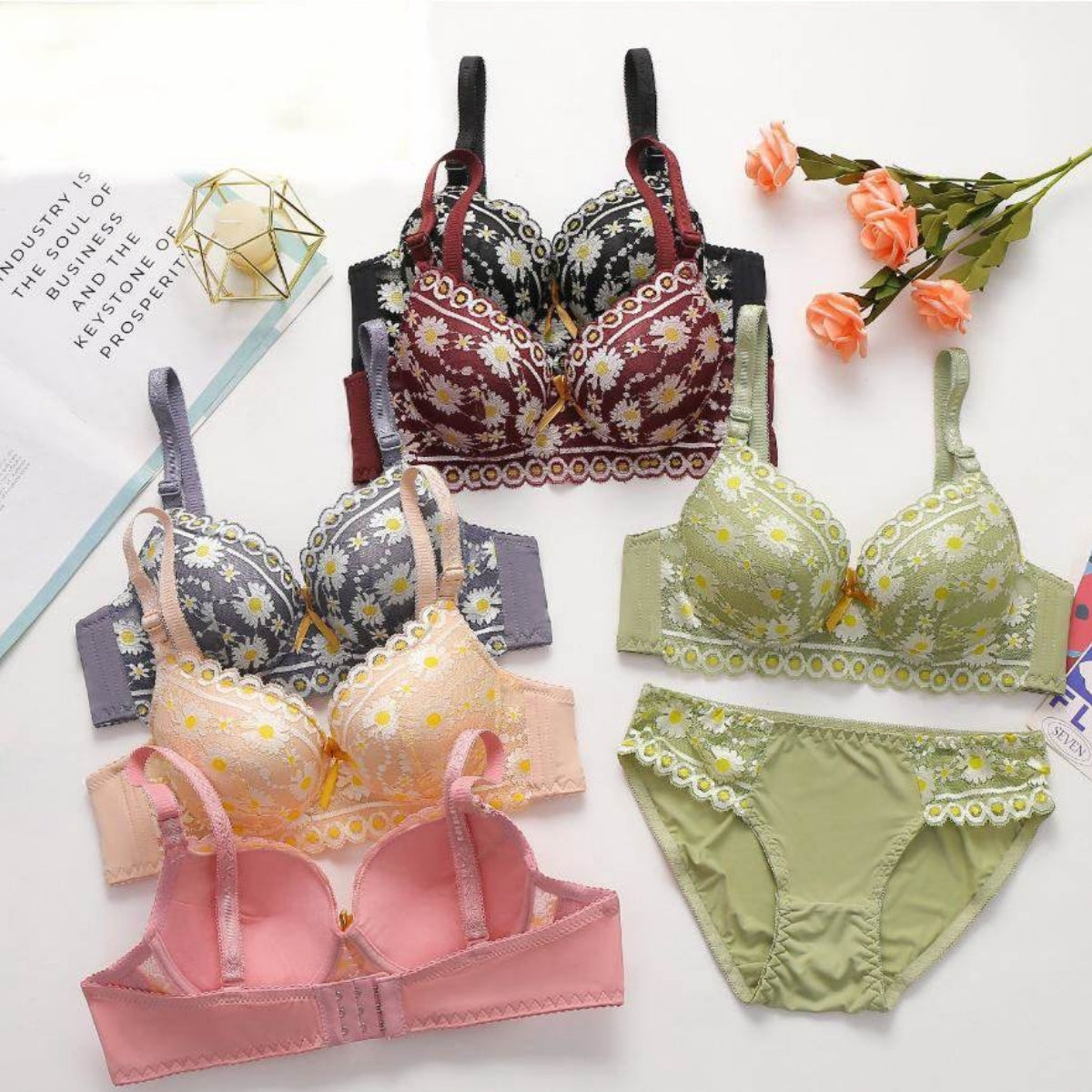 (Pack of 6) Women's  Bra Panty Lingerie Set for Girl's | L-102