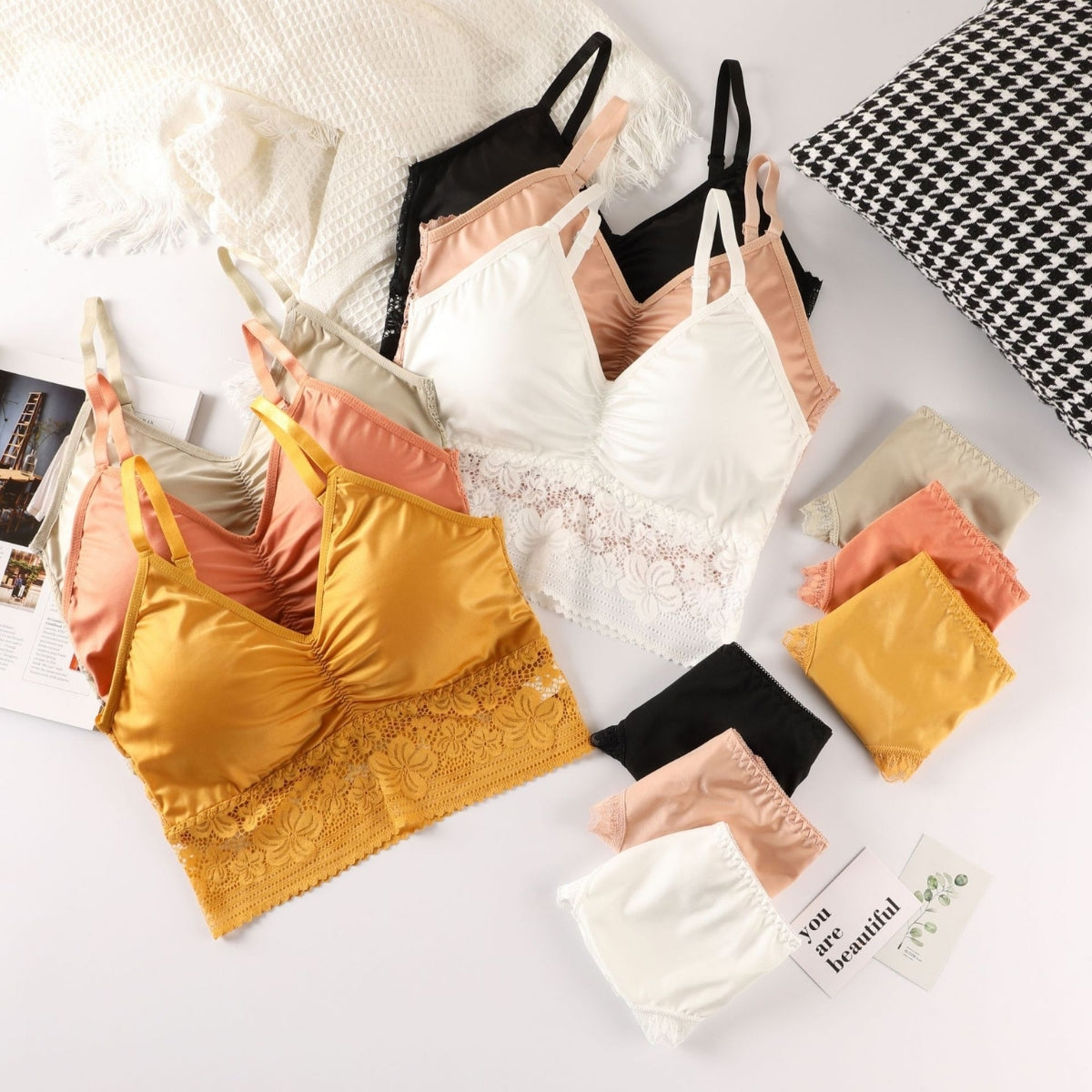 (Pack of 8) Women's Bra Panty Lingerie Set for Girl's | L-139
