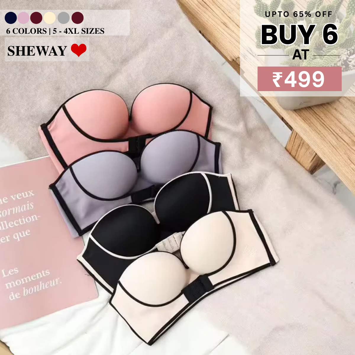 Combo Of 6 Bra & panties Sets imported | BP-11