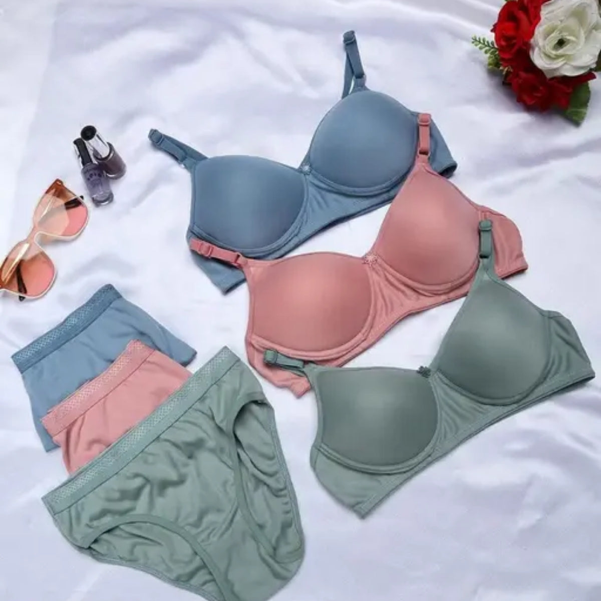 (Pack of 6) Women's  Bra Panty Lingerie Set for Girl's | L-142