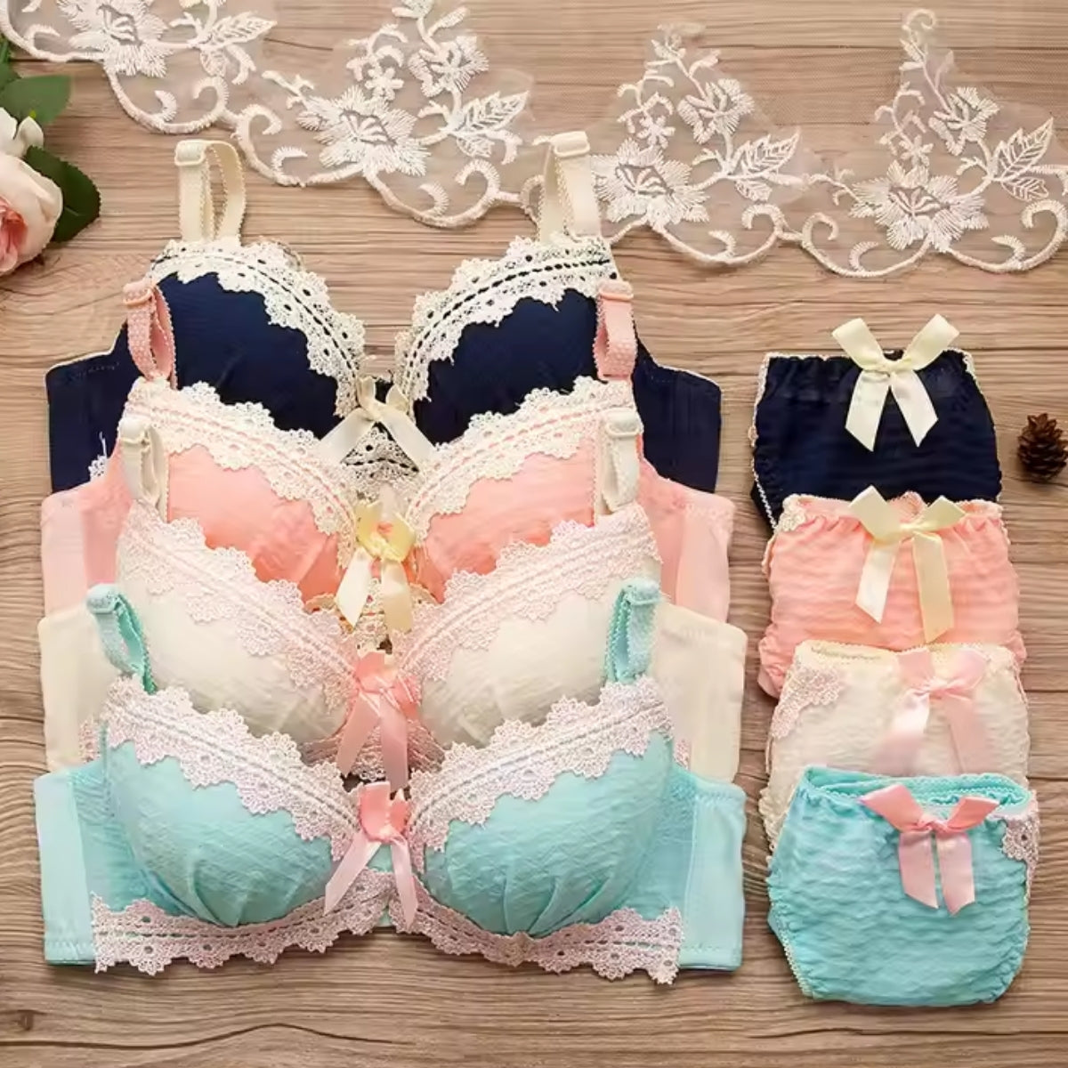 (Pack of 6) Women's  Bra Panty Lingerie Set for Girl's | L-140