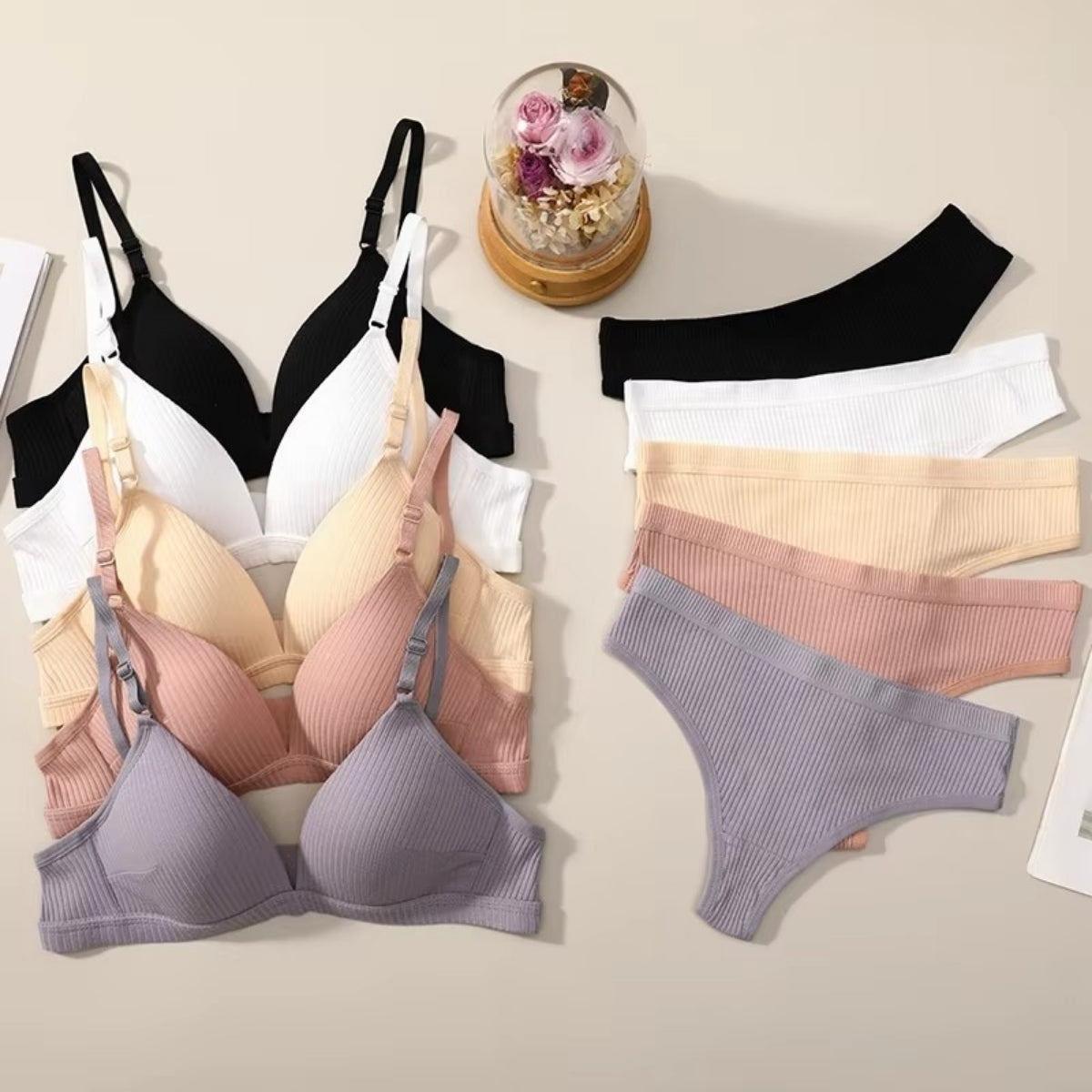 (Pack of 6) Women's  Bra Panty Lingerie Set for Girl's | L-146