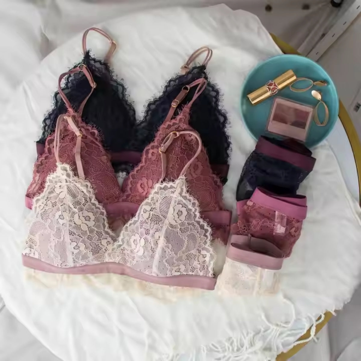 (Pack of 6) Women's  Bra Panty Lingerie Set for Girl's Combo| L-90