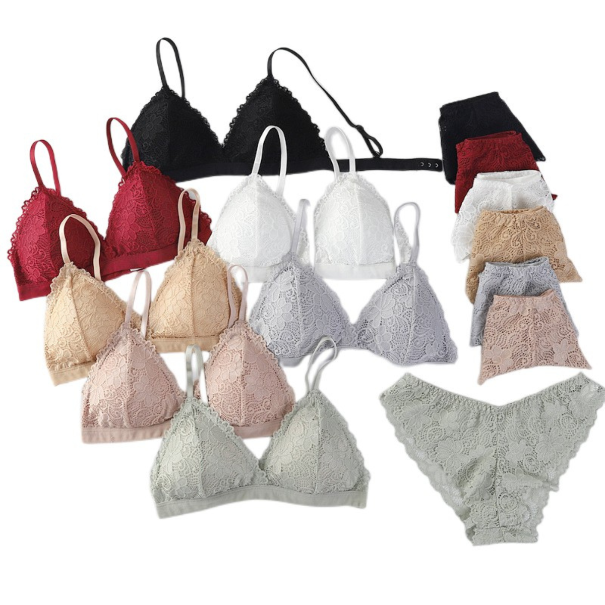 (Pack of 6) Women's  Bra Panty Lingerie Set for Girl's Combo | L-79