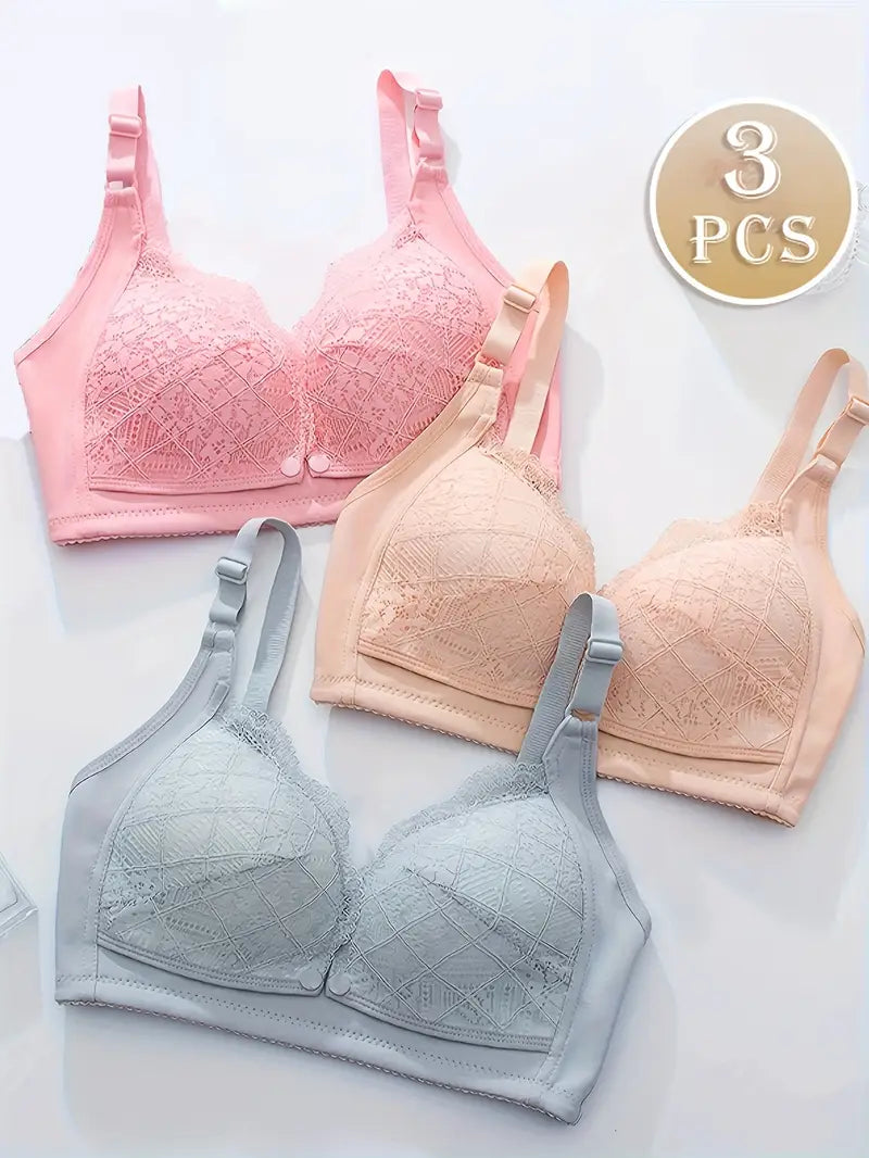 Elegant Lace Maternity Nursing Bras | Pack of 3