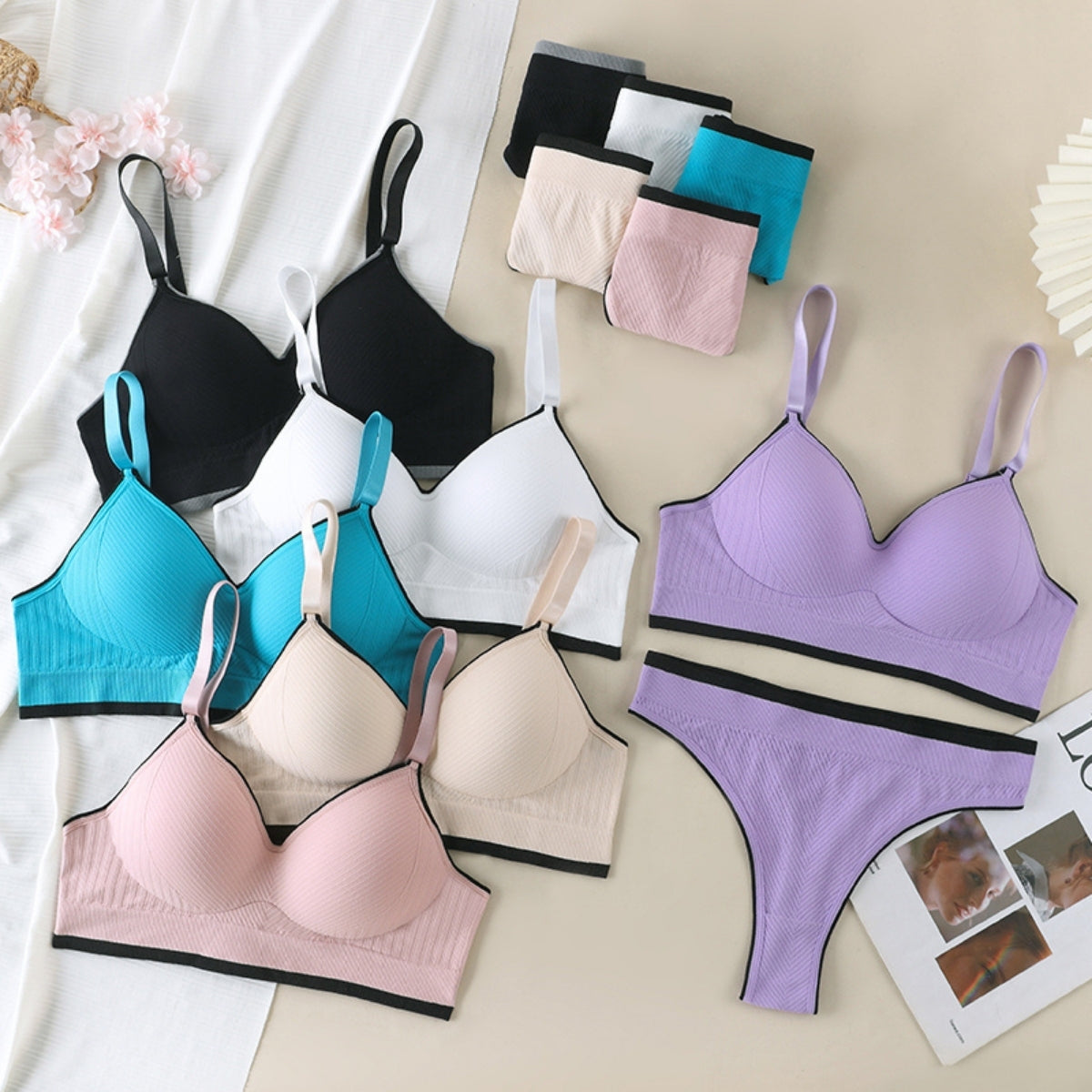 (Pack of 6) Women's  Bra Panty Lingerie Set for Girl's Combo | L-37
