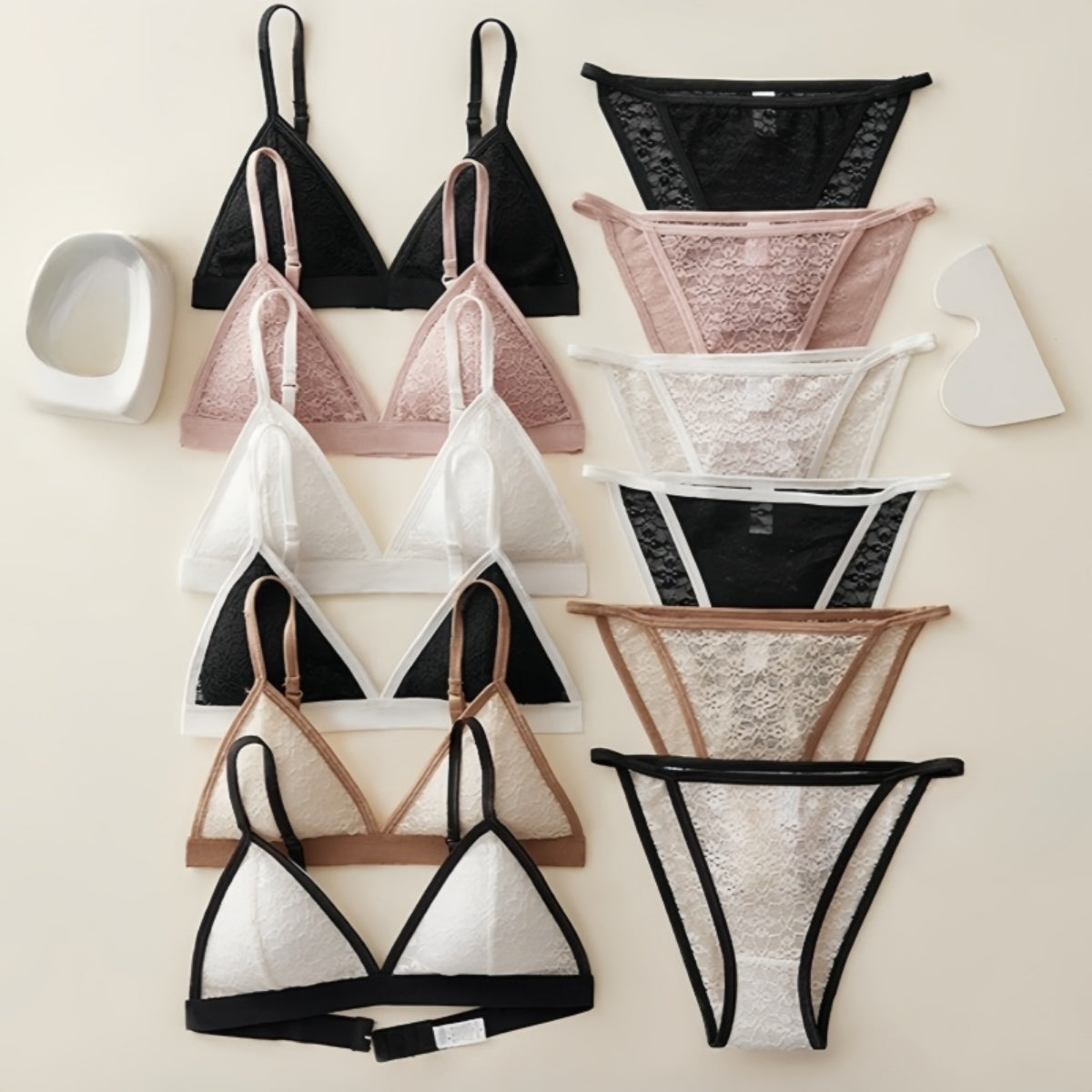(Pack of 6) Women's  Bra Panty Lingerie Set for Girl's Combo | L-92