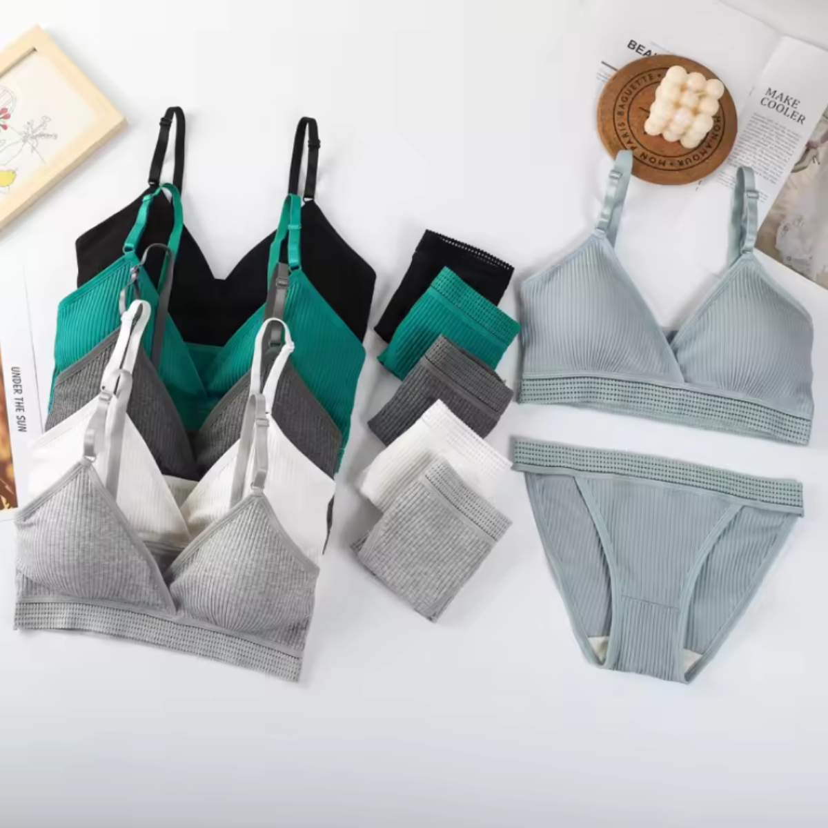 (Pack of 6) Women's  Bra Panty Lingerie Set for Girl's Combo | L-84