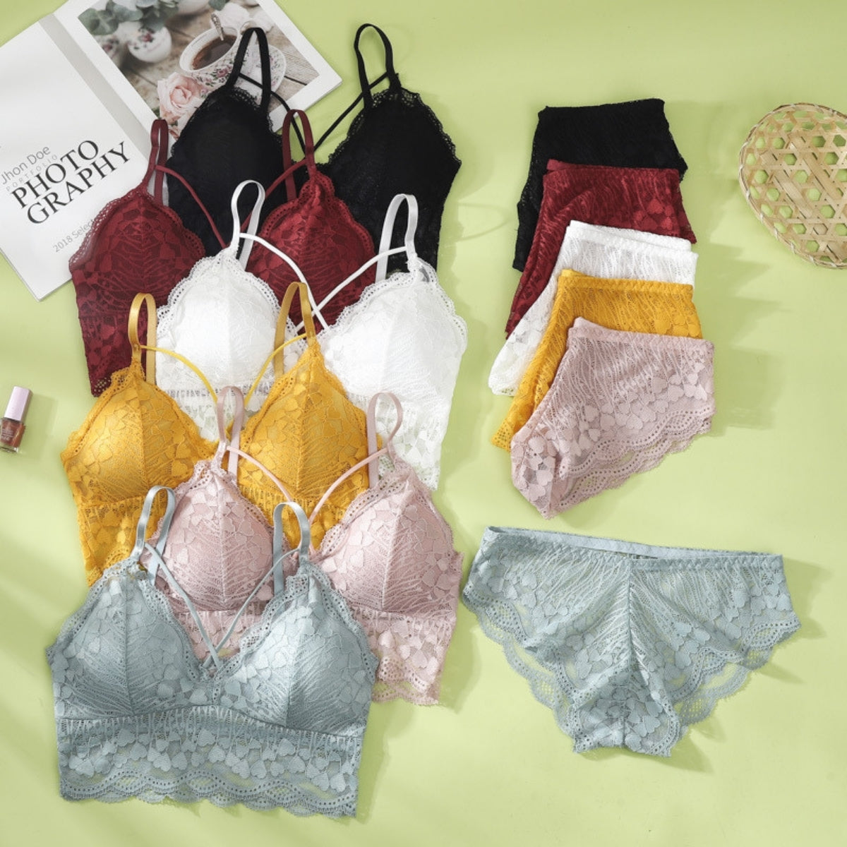 (Pack of 6) Women's  Bra Panty Lingerie Set for Girl's Combo | L-94