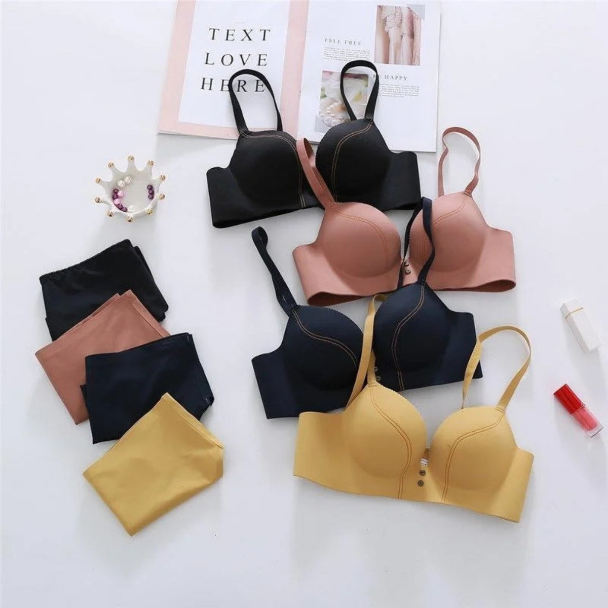 (Pack of 6) Women's  Bra Panty Lingerie Set for Girl's Combo | L-14