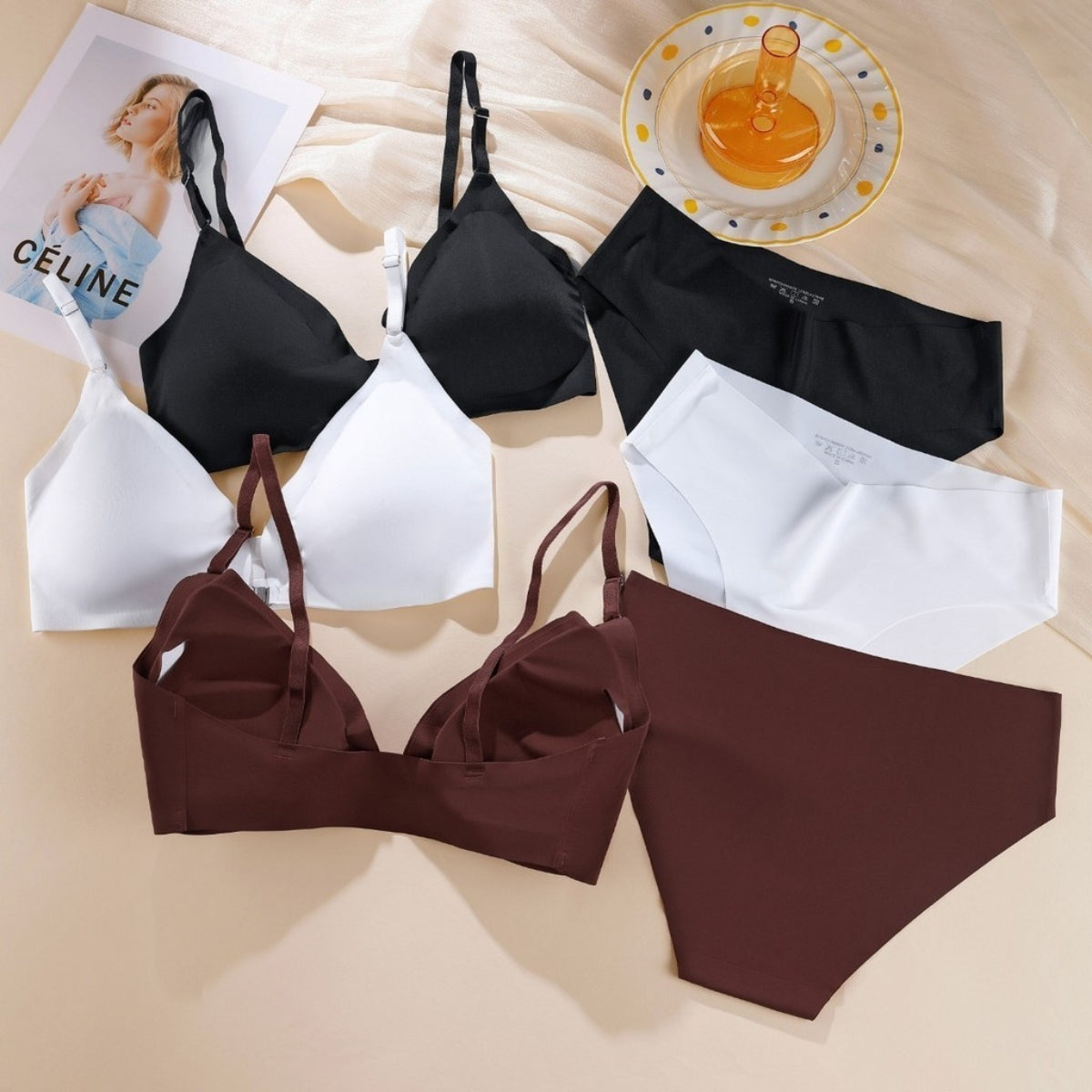 (Pack of 6) Women's  Bra & Panty Lingerie Set for Girl's Combo | L-42