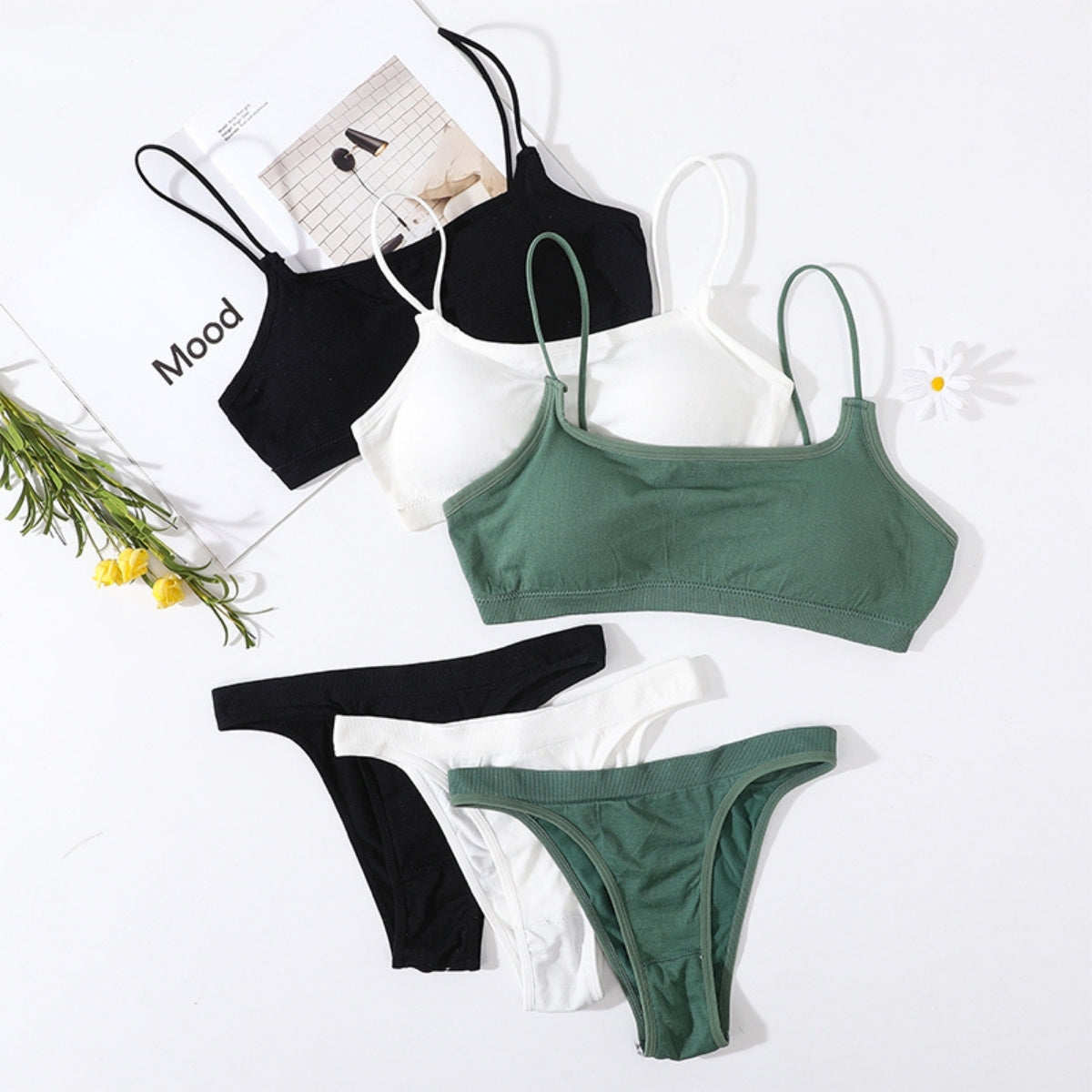 (Pack of 6) Women's  Bra Panty Lingerie Set for Girl's Combo | L-96