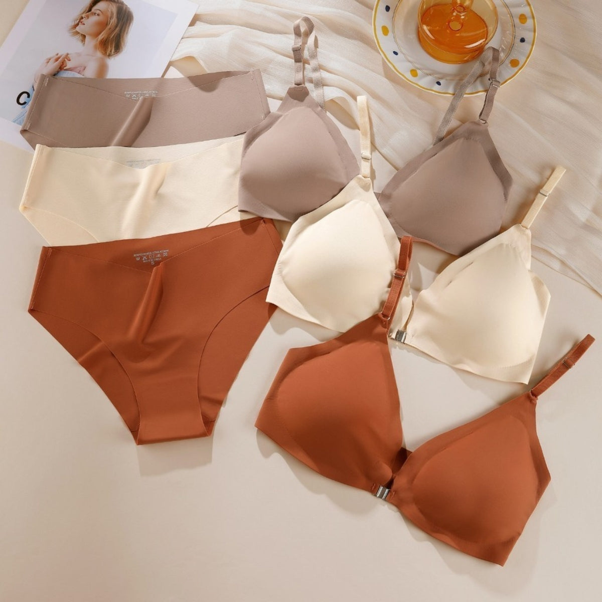 (Pack of 6) Women's  Bra & Panty Lingerie Set for Girl's Combo | L-42