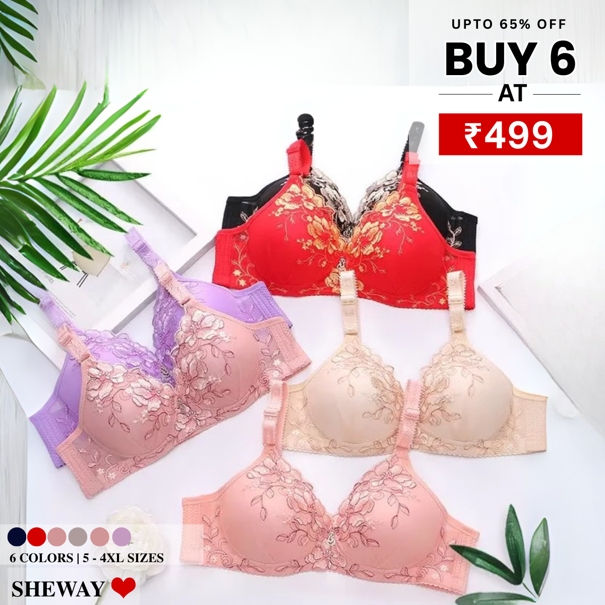 Combo Of 6 Bra & panties Sets imported | BP-10