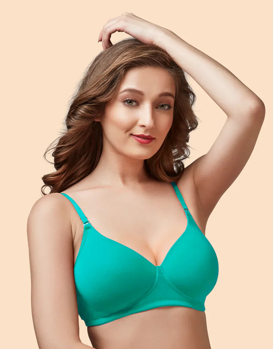 Bra Set for Women Pack of 4 Cotton Blend Lightly Padded (green)