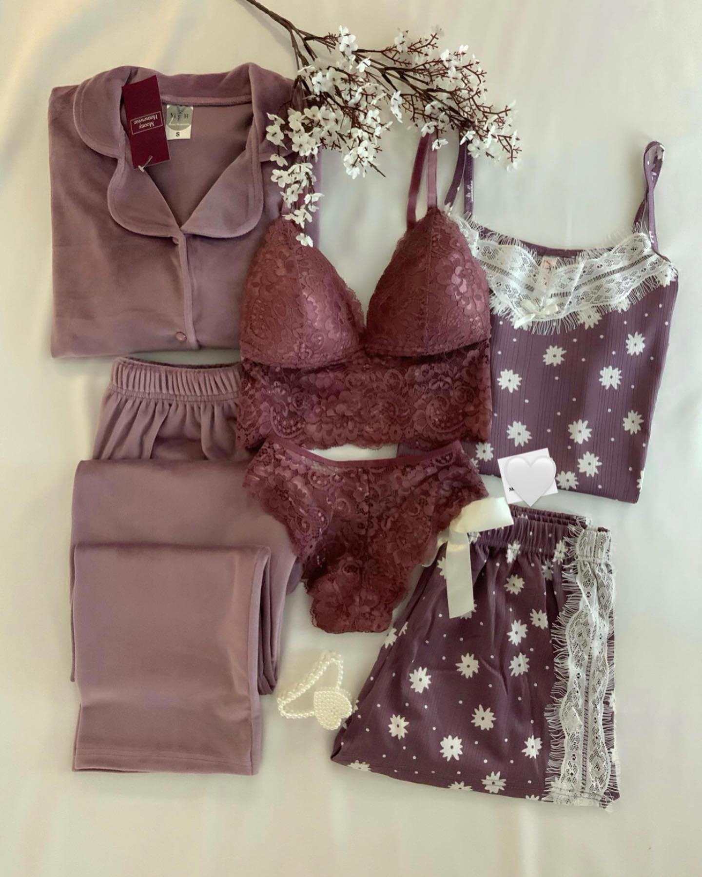 Brown Love Night Suit & Bra Penty Set Combo for Women's