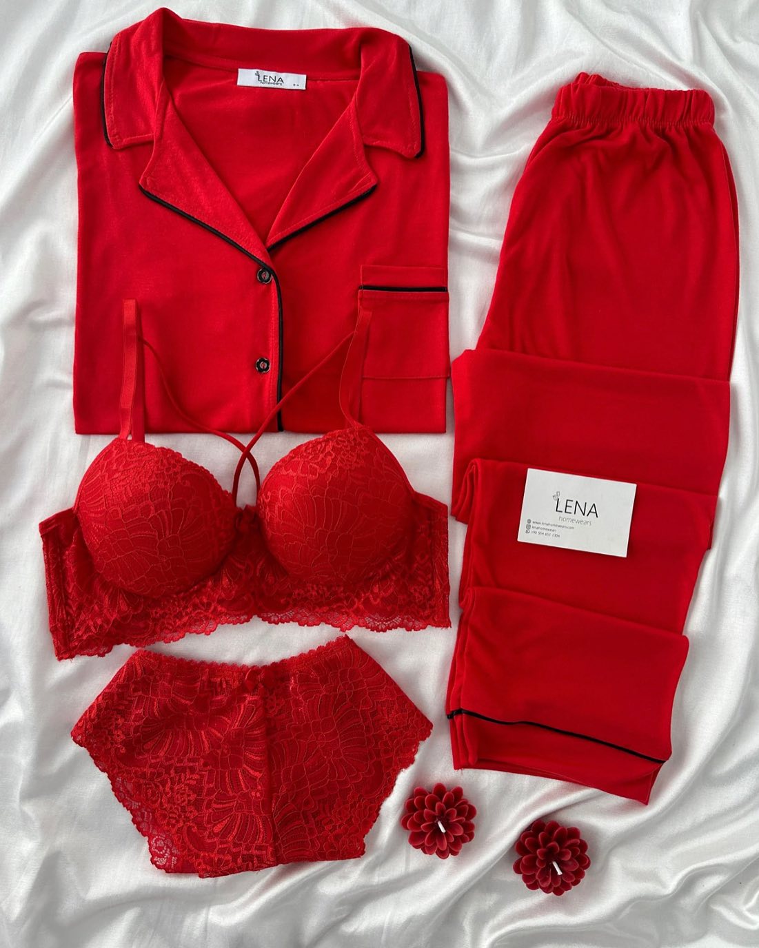 Love Night Suit & Bra Penty Set Combo for Women's