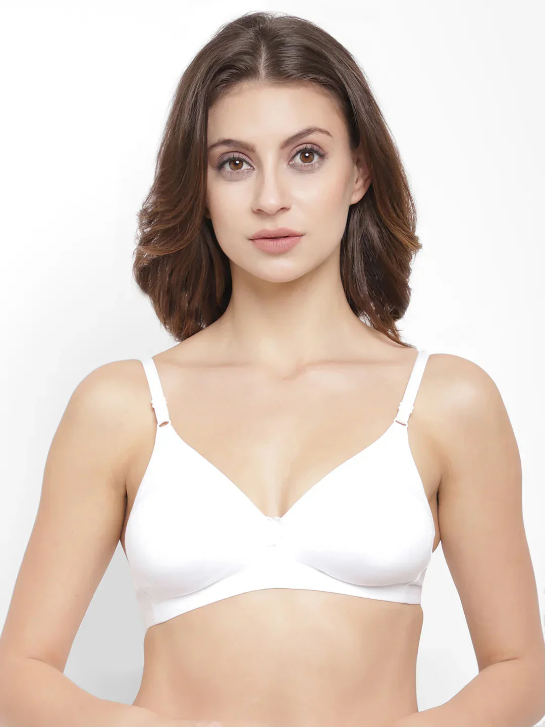 Bra Set for Women Pack of 4 Cotton Blend Lightly Padded (white)